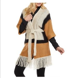 New directions sweater fringe cardigan